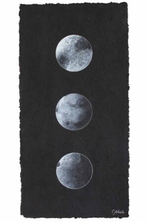 Moon Painting on Recycled Paper Boho Wallhanging