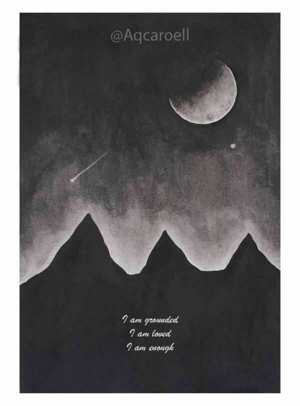 affirmation print watercolor moon
