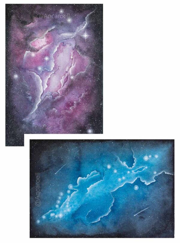Aqcaroell Carola Schade Universe Art Galaxie Watercolor