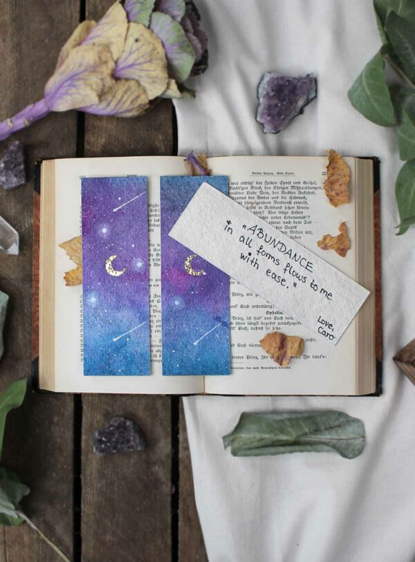 dreamy Bookmark Nightsky moon universe bookmark Aqcaroell